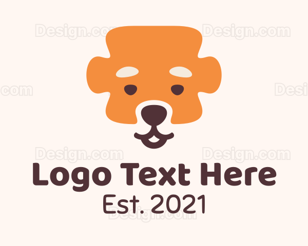 Dog Puzzle Piece Logo