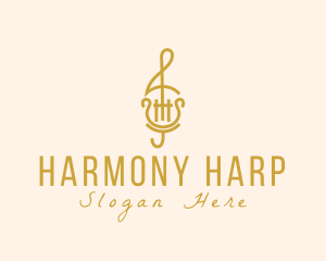 Treble Clef Harp Lyre logo