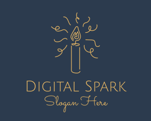 Yellow Candle Spark logo design