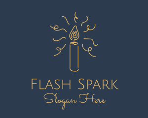 Yellow Candle Spark logo design