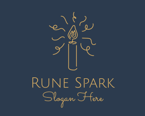 Yellow Candle Spark logo design