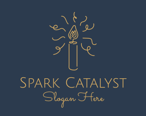 Yellow Candle Spark logo design