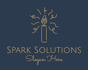 Yellow Candle Spark logo design