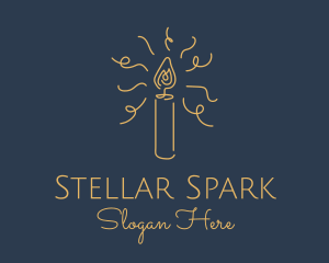 Yellow Candle Spark logo design