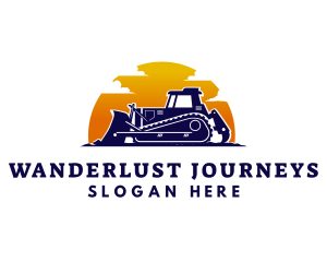 Industrial Bulldozer Machinery Logo