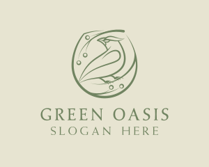 Green Lark Bird logo design