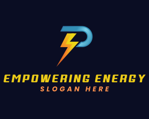 Power Electricity Lightning Letter P Logo