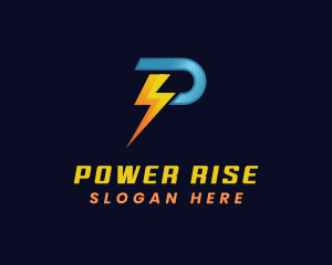 Power Electricity Lightning Letter P logo