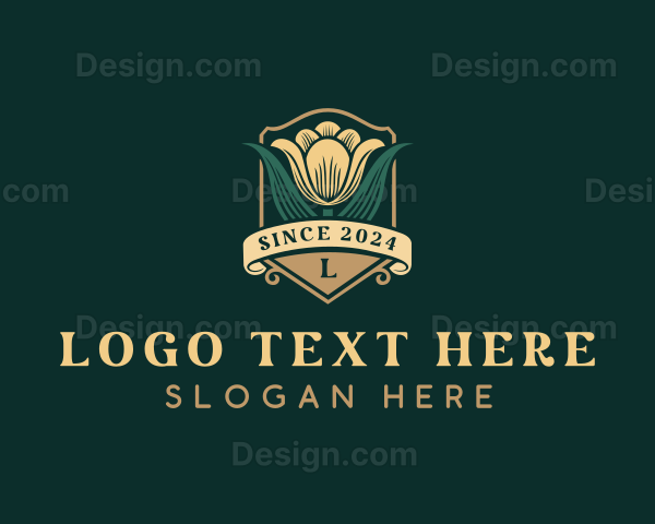 Floral Tulips Garden Logo