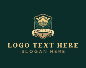 Floral Tulips Garden Logo