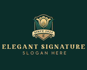 Floral Tulips Garden logo design