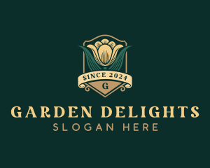 Floral Tulips Garden logo design