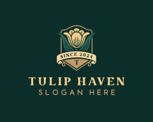 Floral Tulips Garden logo design