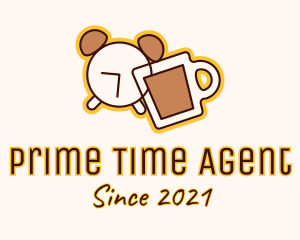 Coffee Alarm Clock Time logo design