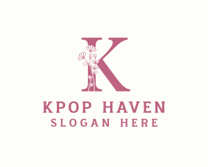 Floral Garden Letter K logo design