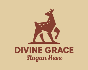 Brown Forest Deer Fawn logo design