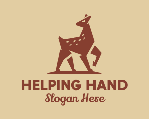 Brown Forest Deer Fawn logo design