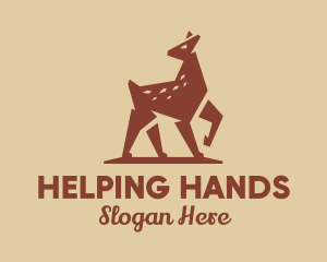 Brown Forest Deer Fawn logo design