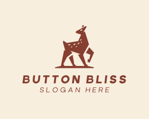 Brown Forest Deer Fawn logo design