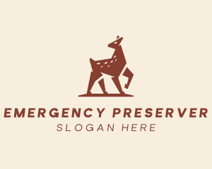 Brown Forest Deer Fawn logo design