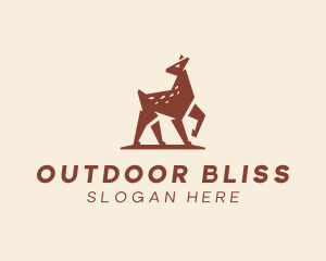 Brown Forest Deer Fawn logo design