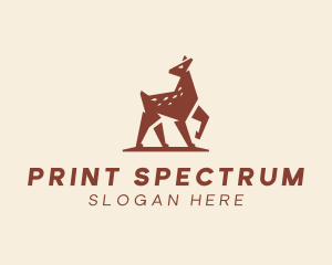 Brown Forest Deer Fawn logo design