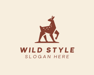 Brown Forest Deer Fawn logo design