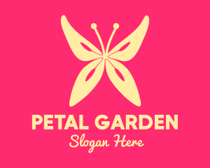 Yellow Flower Butterfly logo design