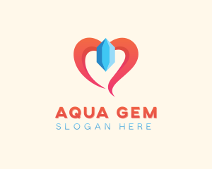 Crystal Gem Heart logo design