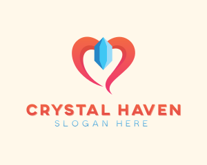 Crystal Gem Heart logo design