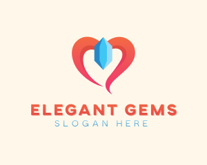 Crystal Gem Heart logo design