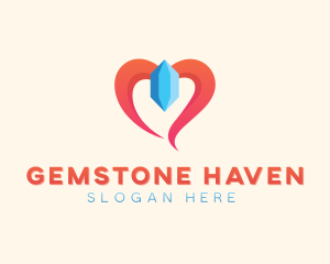 Crystal Gem Heart logo design