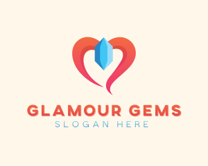 Crystal Gem Heart logo design