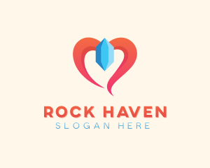 Crystal Gem Heart logo design