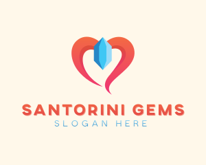 Crystal Gem Heart logo design