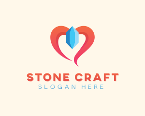 Crystal Gem Heart logo design