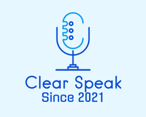 Blue Mic Podcast logo design
