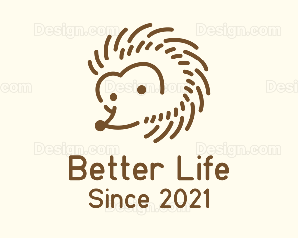 Pet Hedgehog Cartoon Logo