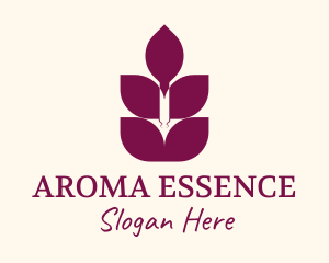 Lavender Essence Leaf logo design