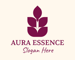 Lavender Essence Leaf logo design