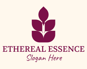 Lavender Essence Leaf logo design