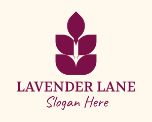 Lavender Essence Leaf logo design