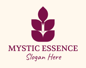 Lavender Essence Leaf logo design