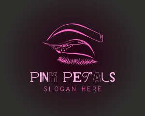 Pink Eyelashes Eyebrows logo design