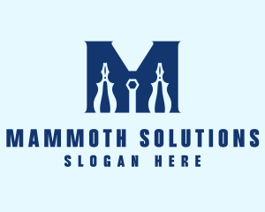 Handyman Tools Letter M  logo design