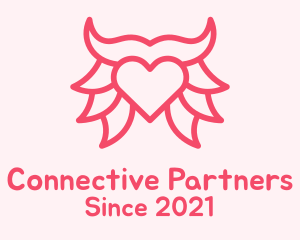 Pink Bull Heart  logo