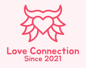 Pink Bull Heart  logo