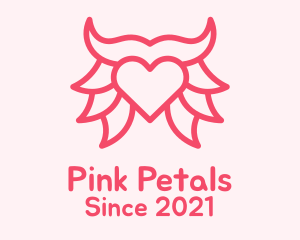 Pink Bull Heart  logo