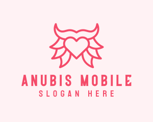 Pink Bull Heart  logo design