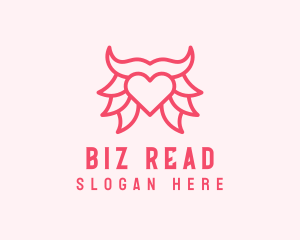 Pink Bull Heart  logo design